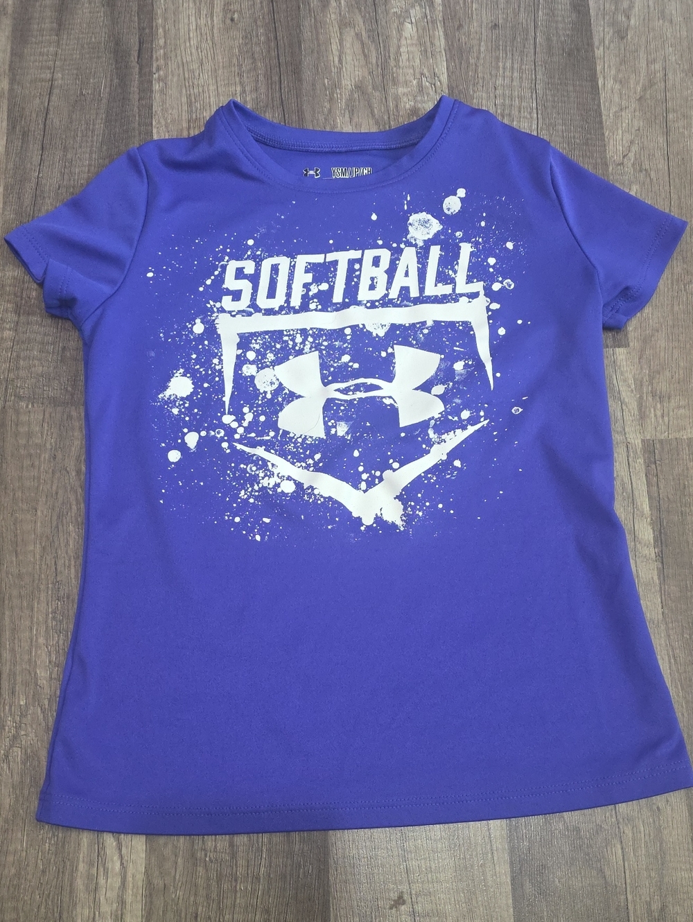 Under Armour Purple Girls' Softball Performance Tee with White Graphic